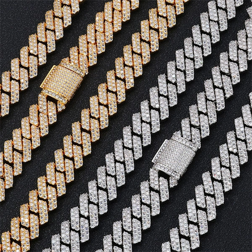 14mm Diamond-Cut Cuban Link Bracelet for Men with Micro Paved Zircon Stones – Trendy Hip Hop Style