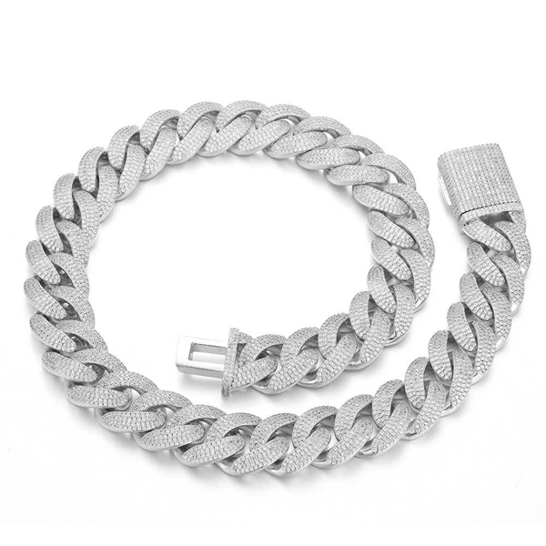 20mm 4-Row Iced Cuban Link Chain – Bold Hip Hop Statement Necklace for Men