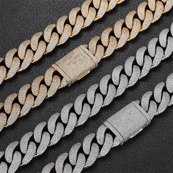 20mm 4-Row Iced Cuban Link Chain – Bold Hip Hop Statement Necklace for Men