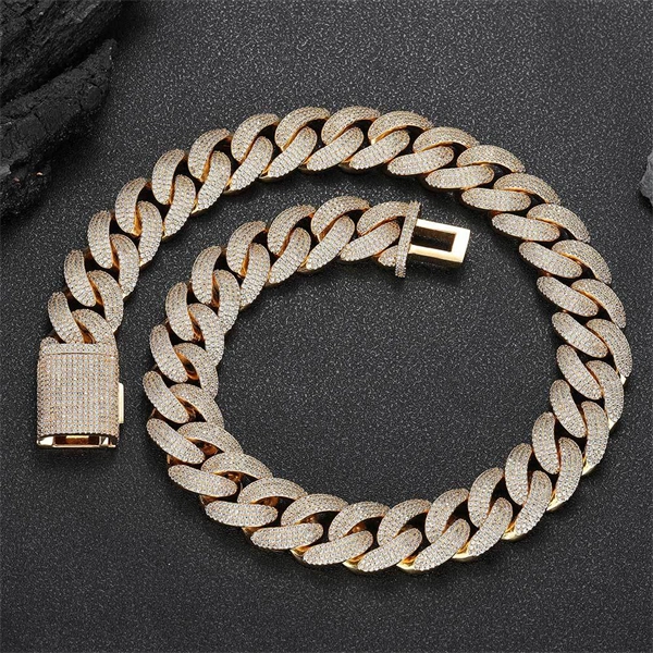 20mm 4-Row Iced Cuban Link Chain – Bold Hip Hop Statement Necklace for Men
