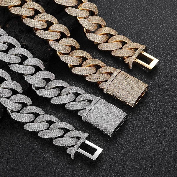 20mm 4-Row Iced Cuban Link Chain – Bold Hip Hop Statement Necklace for Men
