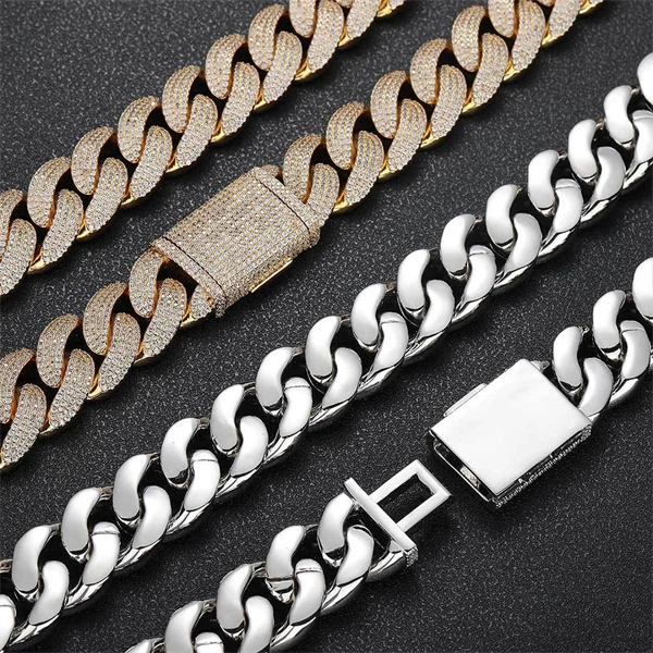 20mm 4-Row Iced Cuban Link Chain – Bold Hip Hop Statement Necklace for Men