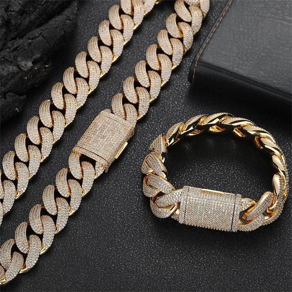 20mm 4-Row Iced Cuban Link Chain – Bold Hip Hop Statement Necklace for Men