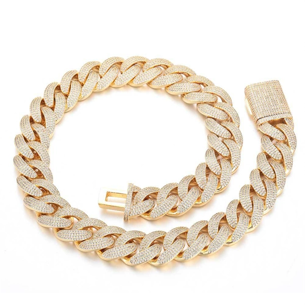 20mm 4-Row Iced Cuban Link Chain – Bold Hip Hop Statement Necklace for Men