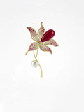 Tulip Flower Brooch Pearl Brooch