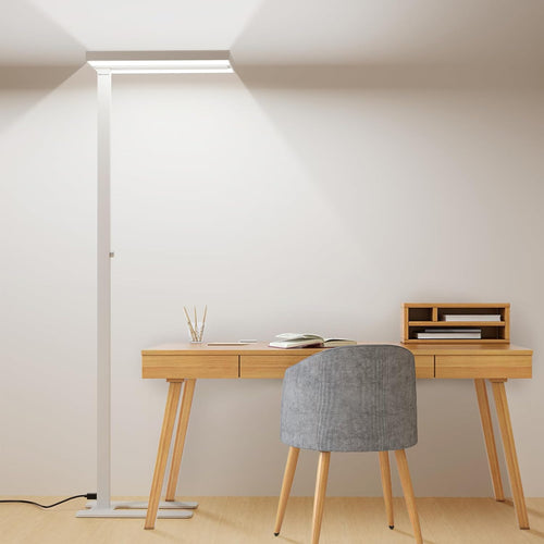 02E GEN Modern LED Floor Lamp, 8000 Lumens 4000K Dimmable Eye-Caring Adjustable Tall Lamp for Home Office, Living Room & Bedroom