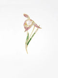 Tulip Flower Brooch Female Fashion Simulated Pearl Rhinestone Brooch
