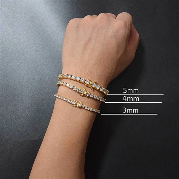 Cubic Zirconia Tennis Chain Bracelet – Bold Gold Look for Streetwear Lovers