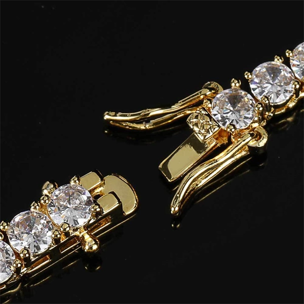 Cubic Zirconia Tennis Chain Bracelet – Bold Gold Look for Streetwear Lovers