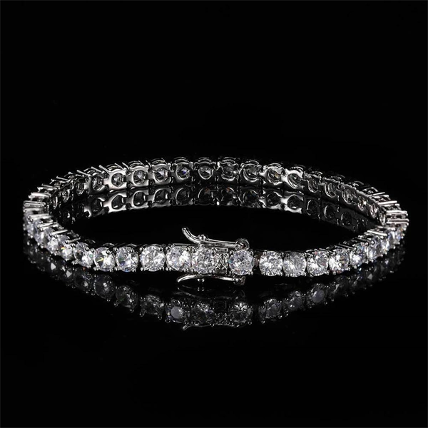 Cubic Zirconia Tennis Chain Bracelet – Bold Gold Look for Streetwear Lovers