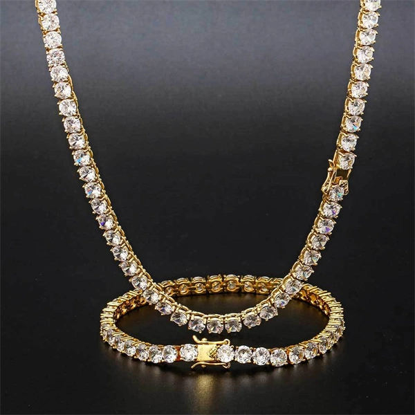 Cubic Zirconia Tennis Chain Bracelet – Bold Gold Look for Streetwear Lovers