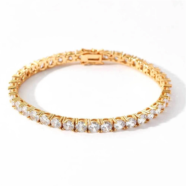 Cubic Zirconia Tennis Chain Bracelet – Bold Gold Look for Streetwear Lovers