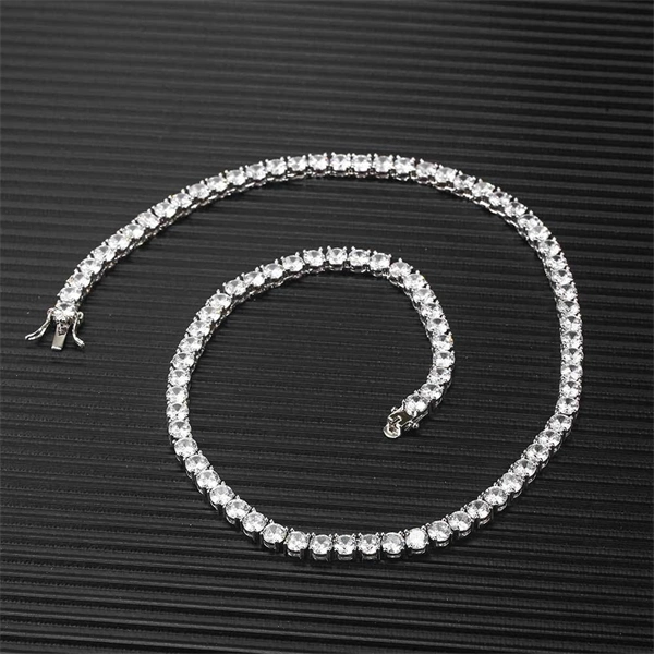 Cubic Zirconia Tennis Necklace – Sleek Street‐Style Accessory for Men & Women
