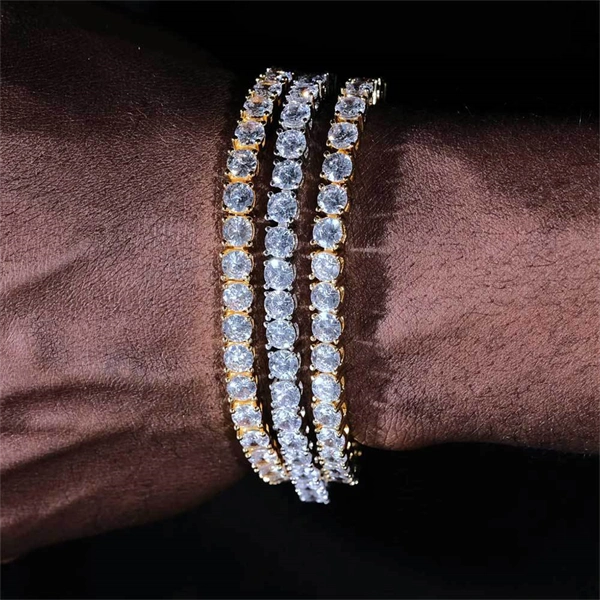 Iced Out Tennis Chain Necklace & Bracelet – Bold Hip-Hop Style for Men