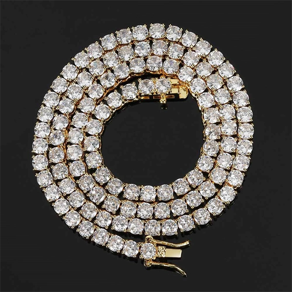 Iced Out Tennis Chain Necklace & Bracelet – Bold Hip-Hop Style for Men