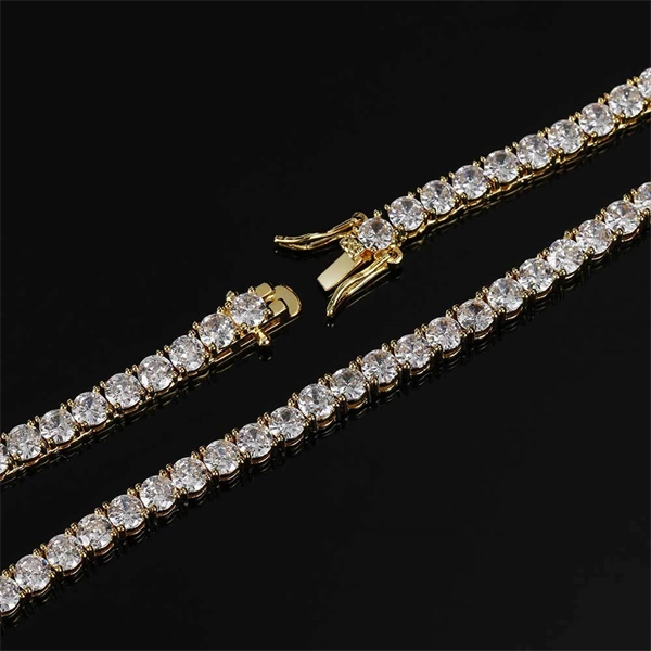 Iced Out Tennis Chain Necklace & Bracelet – Bold Hip-Hop Style for Men