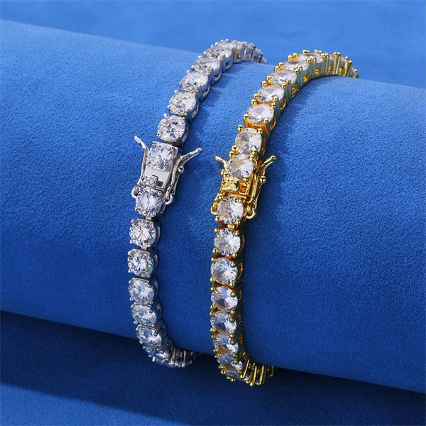 Iced Out Tennis Chain Necklace & Bracelet – Bold Hip-Hop Style for Men