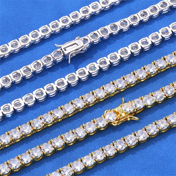Iced Out Tennis Chain Necklace & Bracelet – Bold Hip-Hop Style for Men