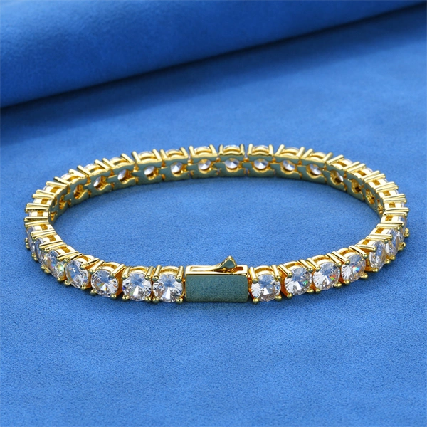Men’s Hip Hop Chain Bracelet – Iced Out CZ with Secure Spring Clasp