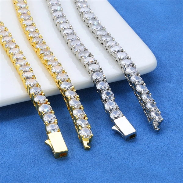 Men’s Hip Hop Chain Bracelet – Iced Out CZ with Secure Spring Clasp