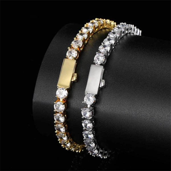 Men’s Hip Hop Chain Bracelet – Iced Out CZ with Secure Spring Clasp