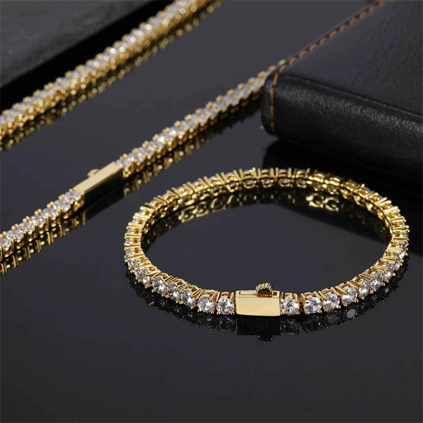 Men’s Hip Hop Chain Bracelet – Iced Out CZ with Secure Spring Clasp