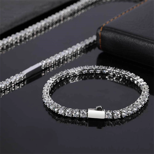 Men’s Hip Hop Chain Bracelet – Iced Out CZ with Secure Spring Clasp