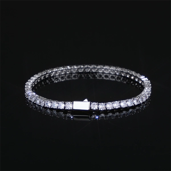 Men’s Hip Hop Chain Bracelet – Iced Out CZ with Secure Spring Clasp
