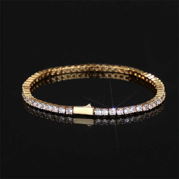 Men’s Hip Hop Chain Bracelet – Iced Out CZ with Secure Spring Clasp