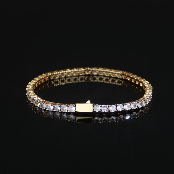 Men’s Hip Hop Chain Bracelet – Iced Out CZ with Secure Spring Clasp