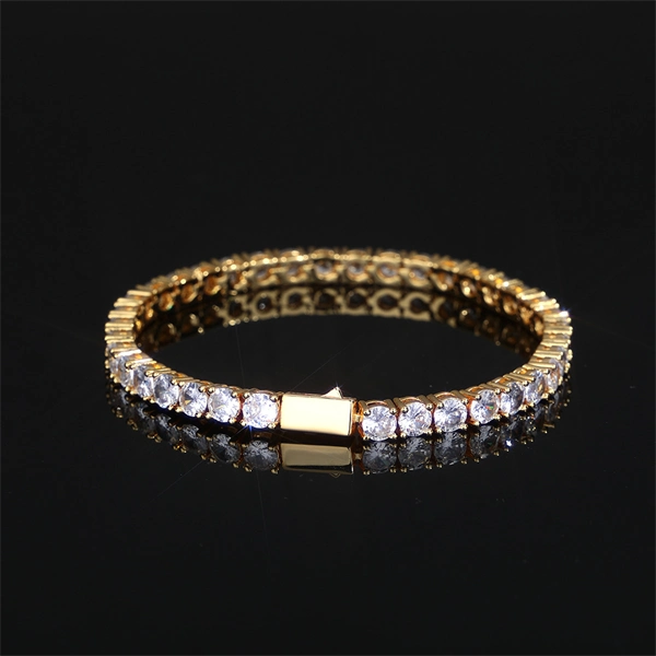 Men’s Hip Hop Chain Bracelet – Iced Out CZ with Secure Spring Clasp