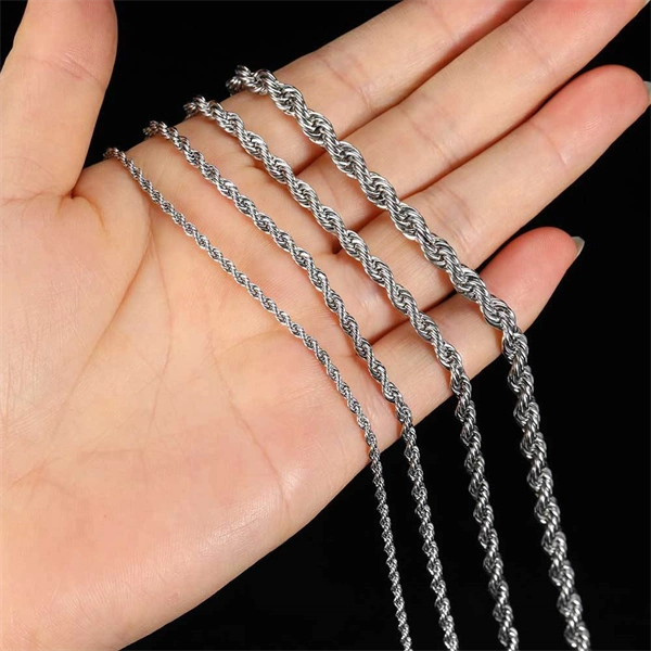 Men’s Stainless Steel Rope Chain – Durable Hip Hop Necklace