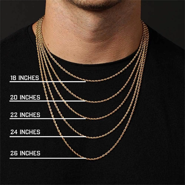 Men’s Stainless Steel Rope Chain – Durable Hip Hop Necklace