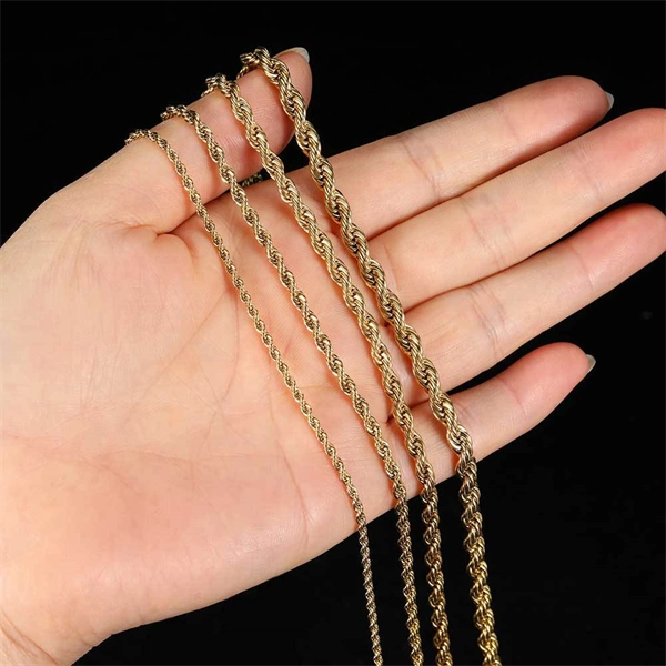 Men’s Stainless Steel Rope Chain – Durable Hip Hop Necklace