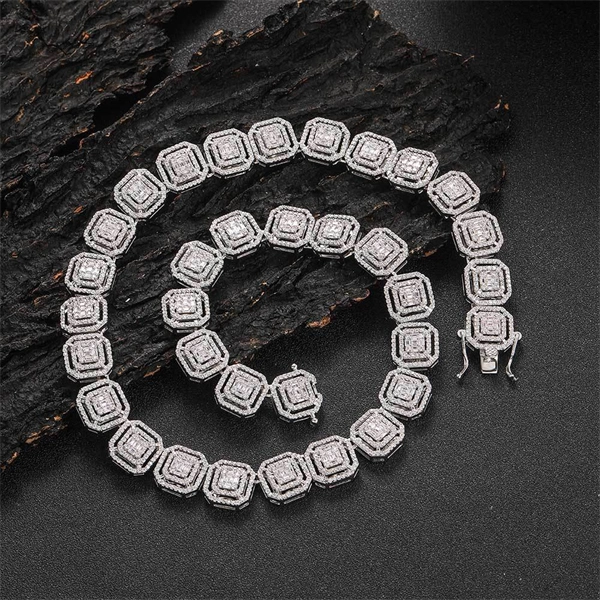 Square Cuban Chain Necklace for Men – Iced Out CZ Hip Hop Style