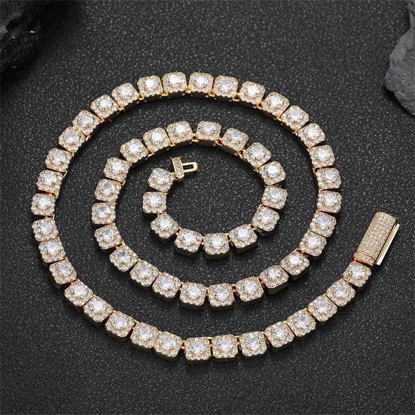Square Cuban Chain Necklace for Men – Iced Out CZ Hip Hop Style