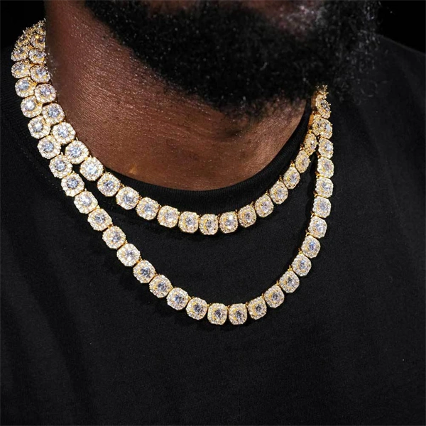 Square Cuban Chain Necklace for Men – Iced Out CZ Hip Hop Style