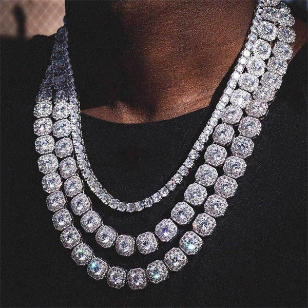Square Cuban Chain Necklace for Men – Iced Out CZ Hip Hop Style
