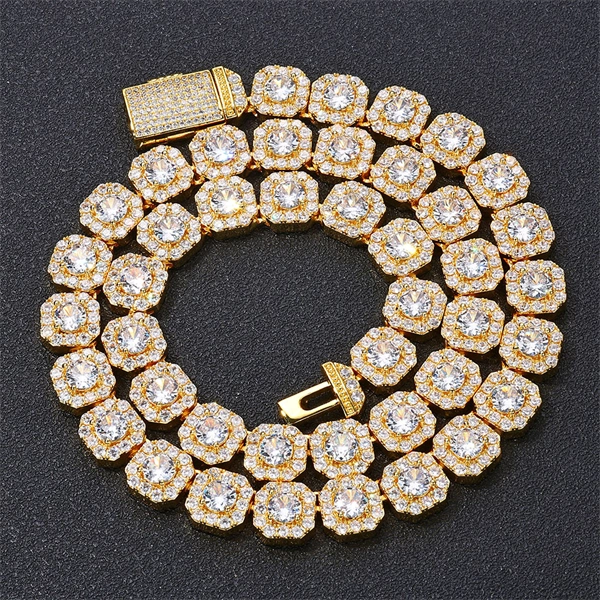 Square Cuban Chain Necklace for Men – Iced Out CZ Hip Hop Style
