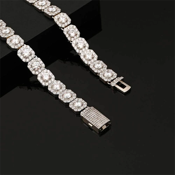 Square Cuban Chain Necklace for Men – Iced Out CZ Hip Hop Style