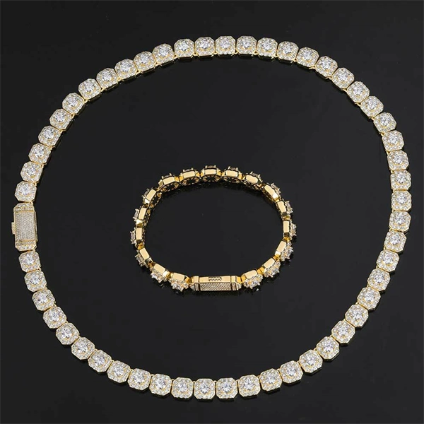 Square Cuban Chain Necklace for Men – Iced Out CZ Hip Hop Style