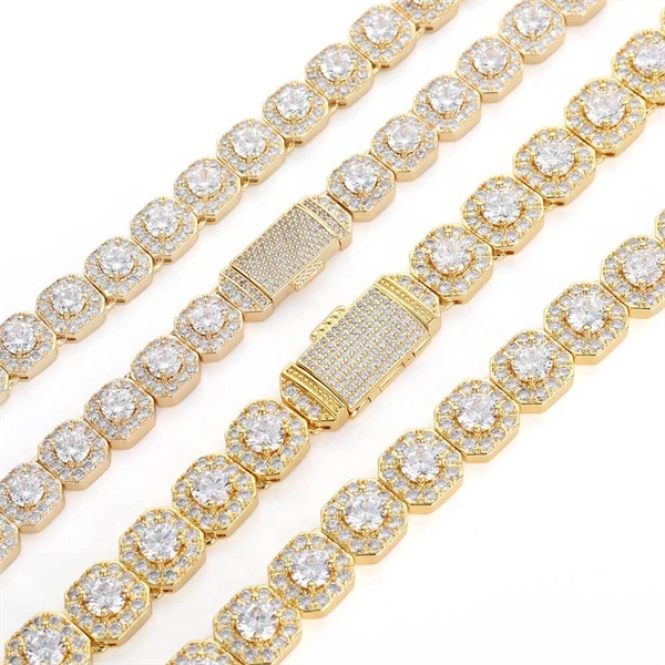 Square Cuban Chain Necklace for Men – Iced Out CZ Hip Hop Style