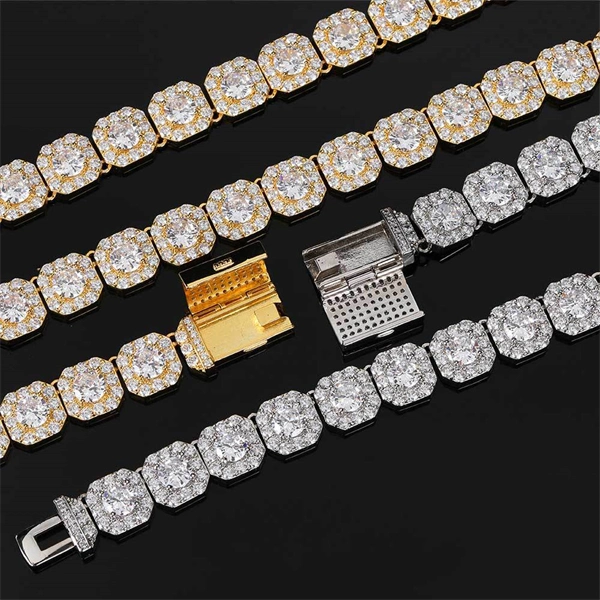 Square Cuban Chain Necklace for Men – Iced Out CZ Hip Hop Style