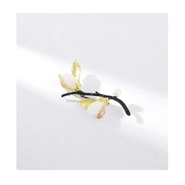 Magnolia Flower Brooch Female Wada Jade Brooch