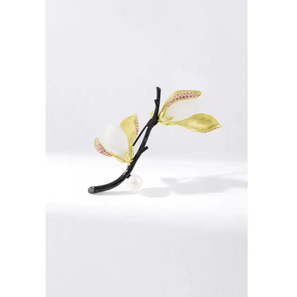 Magnolia Flower Brooch Female Wada Jade Brooch