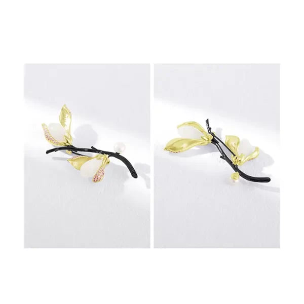Magnolia Flower Brooch Female Wada Jade Brooch
