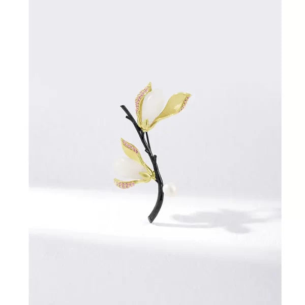 Magnolia Flower Brooch Female Wada Jade Brooch