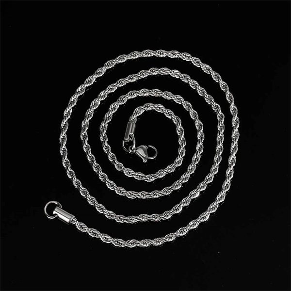 Twisted Stainless Steel Chain Necklace – Unisex Gold-Plated Piece