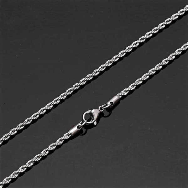 Twisted Stainless Steel Chain Necklace – Unisex Gold-Plated Piece