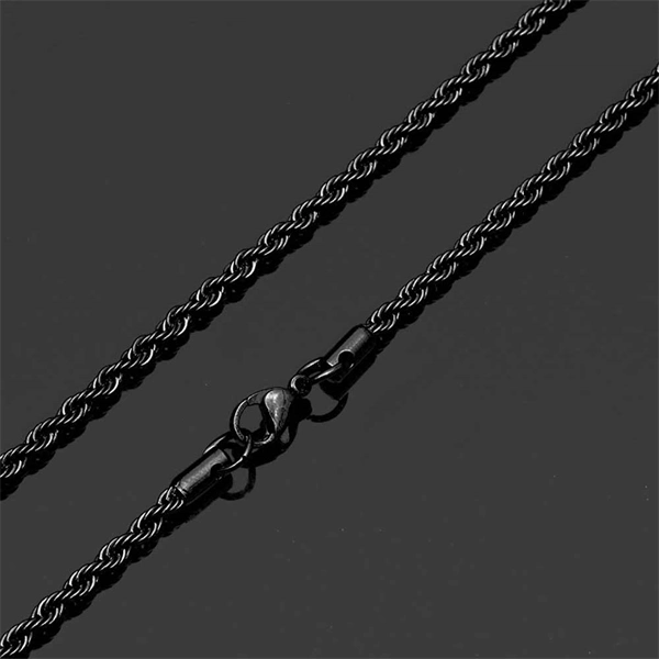 Twisted Stainless Steel Chain Necklace – Unisex Gold-Plated Piece